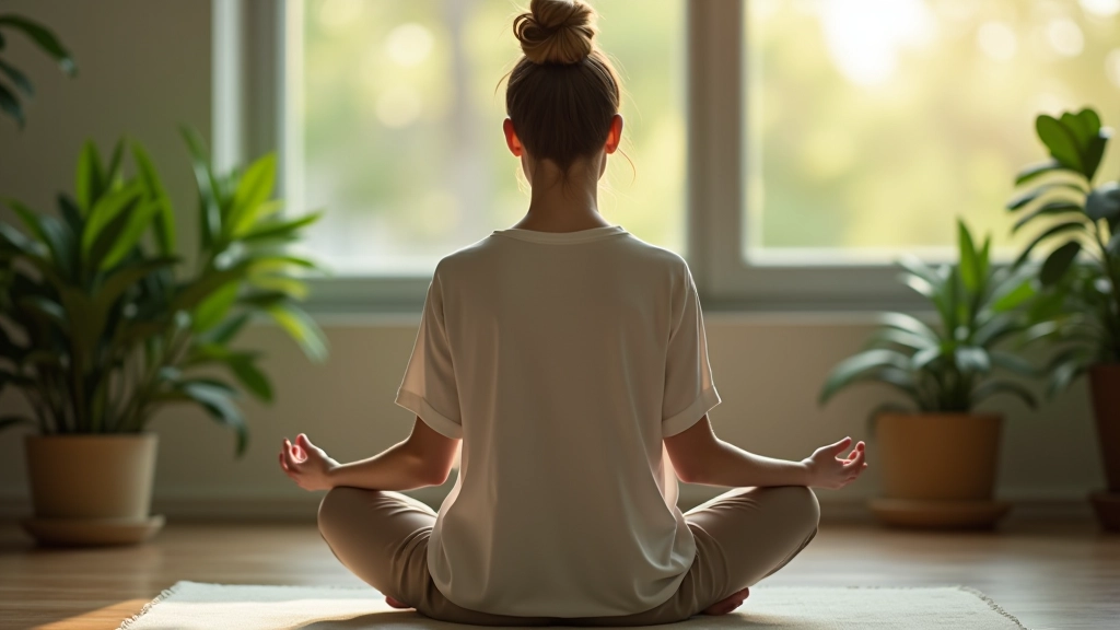 Sakin ortamda meditasyon yapan kişi